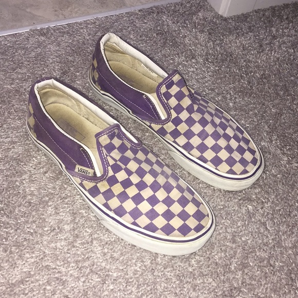 Purple checkered Vans